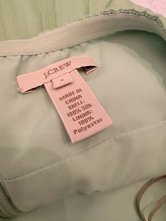 JCrew Strapless Light Green Pleated Cocktail Dress - Picture 3 of 5